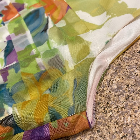 London Times Dress 10  Green Purple Blue White - Picture 6 of 15